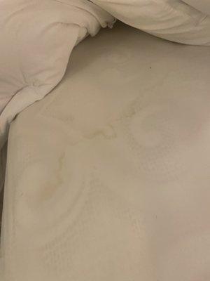 Stains were everywhere on sheets