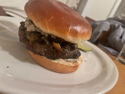 Goat and Pesto Burger