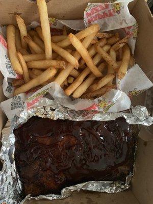 1/2 slab of ribs with fries Yummy!