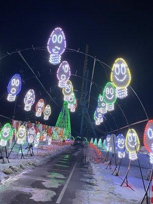 Christmas tunnel (singing light bulbs to the music)