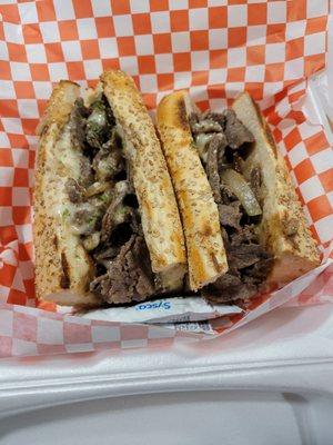 Philly cheese steak sandwich