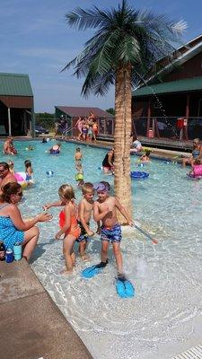 Having fun at the pool