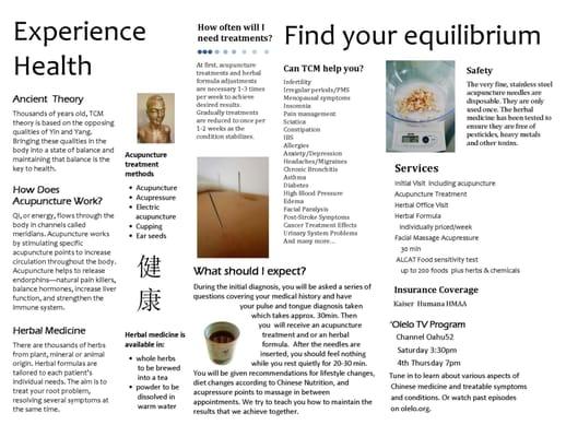 Brochure: what is acupuncture?