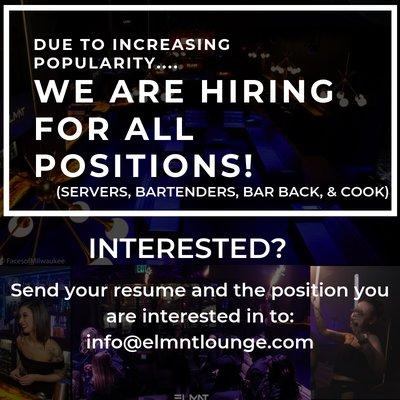 Due to increasing demand, we are hiring!