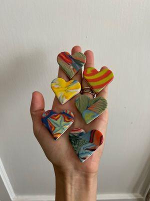 Clay hearts