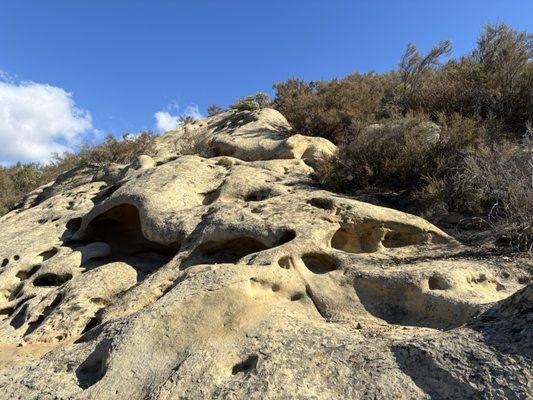 Wind blown rock high above the creek.