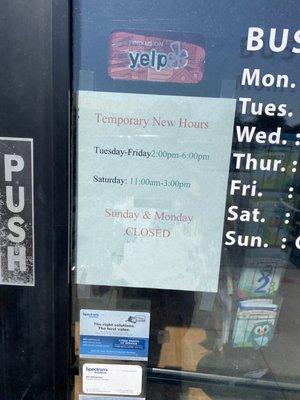 New hours.