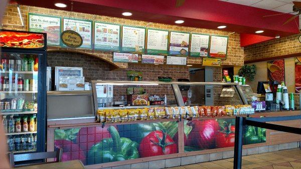 Step up to the the clean and well organized counter. The staff is friendly and ready to take your sandwich order.