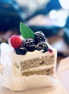 Blueberry Chiffon Cake Slice