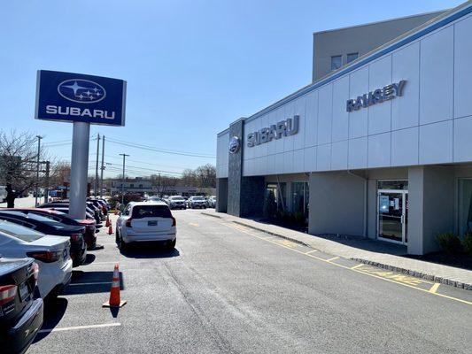 Front of dealership. Located on busy Route 17.