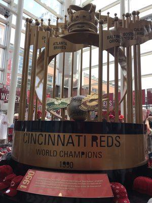 World champions display in the merchandise store.