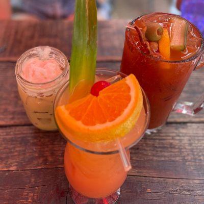 Maple Iced Late, Paloma, Bloody Mary