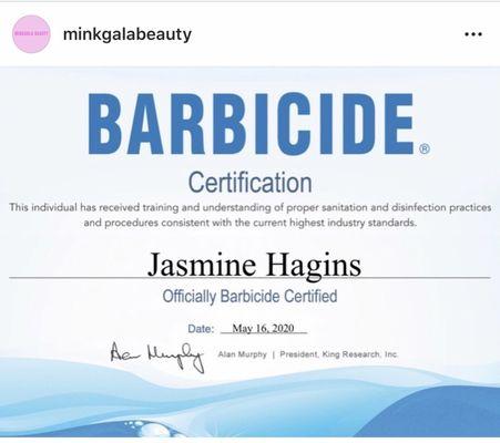 Barbicide Certified