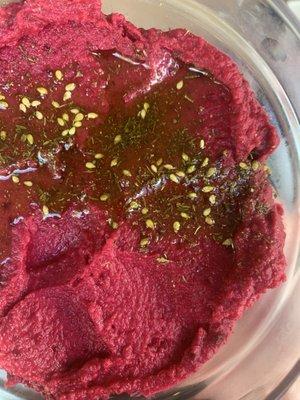 Beetroot Hummus Snack