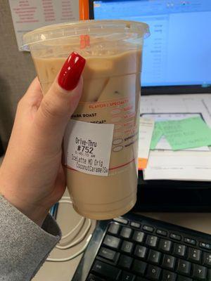 Coconut caramel iced coffee! So delicious!