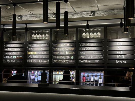 Self serve wine wall