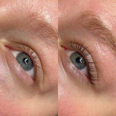 Eyelash lift + tint, eyebrow wax + tint