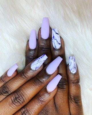 Ombré marble nails top Matt finish