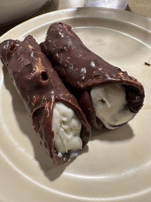 Chocolate dipped cannoli