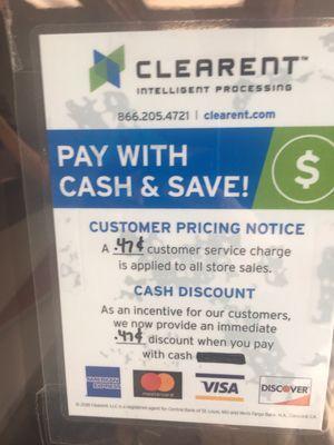 I wonder how many customers will not return. Is this even legal? Card surcharges are not.