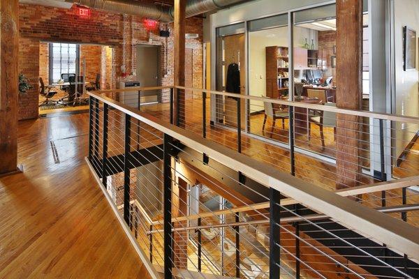 Open Stair well with Keuka Studios Railings custom made for Duke University