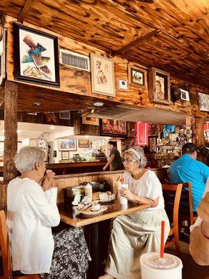 Fun decor and an old fashioned juke box plays constant classics too