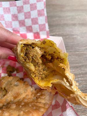 Inside the beef patty... perfectly fried.