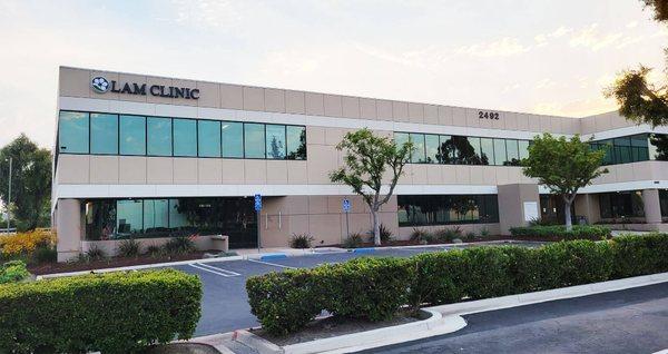 LAM CLINIC is located at 2492 Walnut Ave, STE 100. Tustin, CA 92780