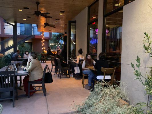 The bar area. Fantastic drinks and limited food. Did not need anything more for a really pleasant evening.