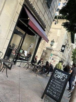 Exterior entrance of the cafe.