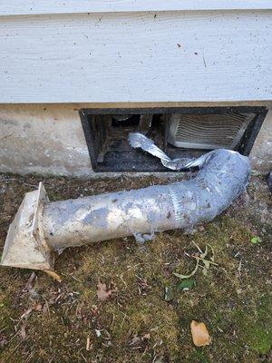 This dryer vent needed repairs.