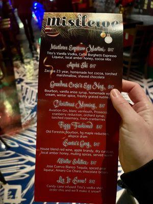 Cocktail menu