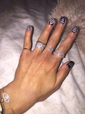 My Tribal gel design manicure by the talented Emma