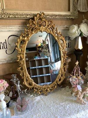 Vintage gold ornate mirror