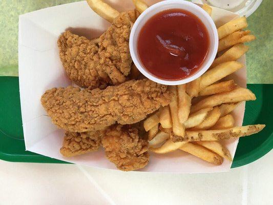 Chicken strips and fries