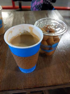 Bullet Proof coffee for the keto committed & delicious cinnamon donuts for the carb obsessed toddler.