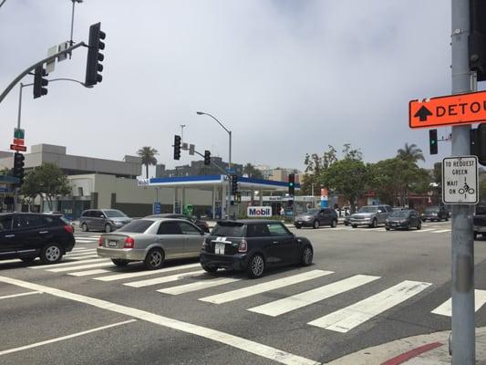 The gas station (exterior shot)