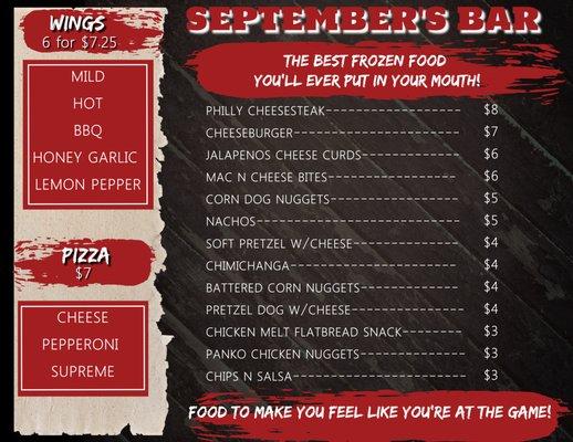 September's Menu