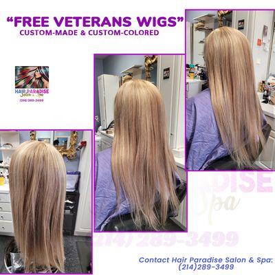 Free Veteran Wigs. Please call Hair Paradise Salon & Spa now at 972-870-0002 or 214-289-3499 for a "Free Consultation".