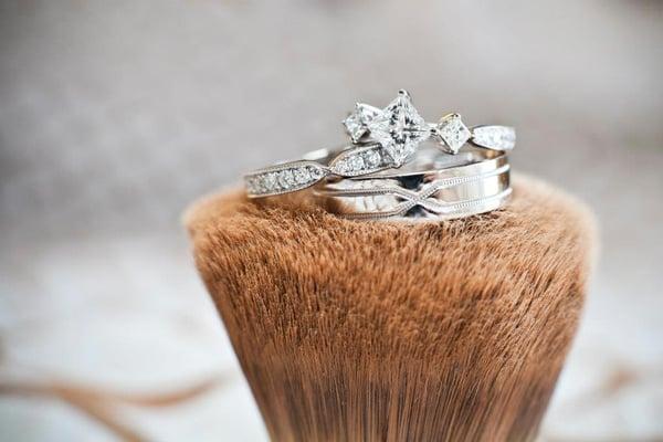 Custom engagement ring and wedding bands by Aspen