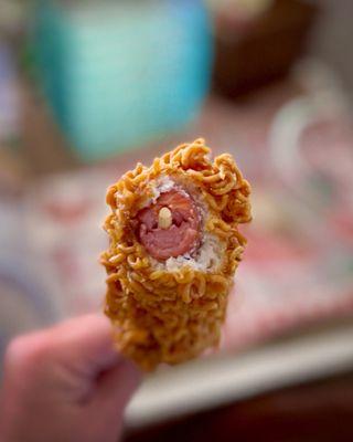 Inside the Crispy Ramen Corn Dog