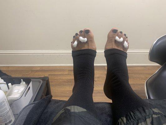 After essential pedicure