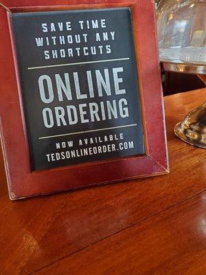 Online ordering sign