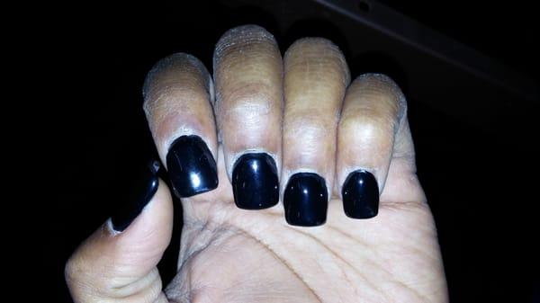 Nails done by Ben. Was not filed good and gel messed up.