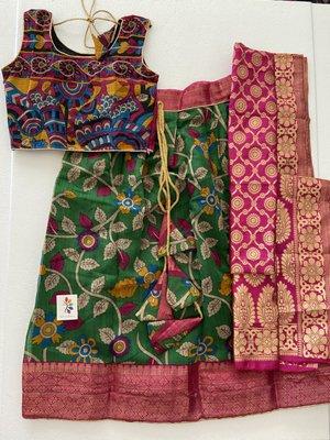 Kalamkari lehenga choli set.