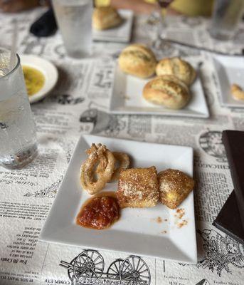 Fried ravioli & calamari