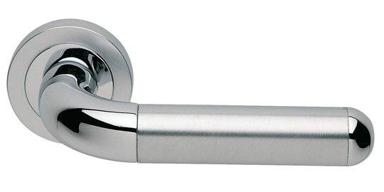 "Brescia" Door Handle in Satin Chrome/Chrome Finish by Manital