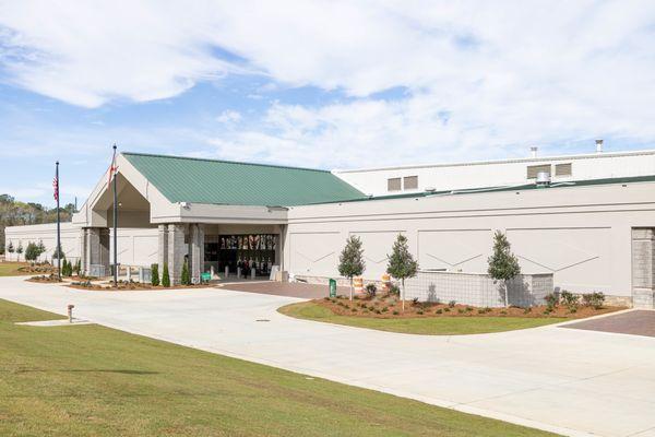 Front of the Pelham Civic Complex & Ice Arena. Photo by Seth Allen of Seth James Photography.