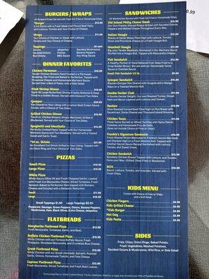 Menu back