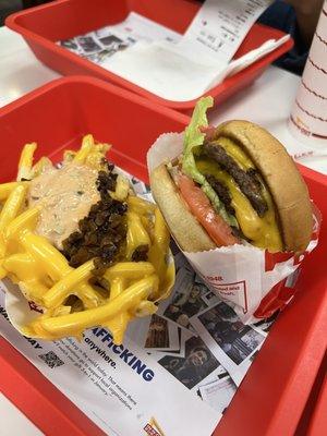 Animal style fries and a Double burger